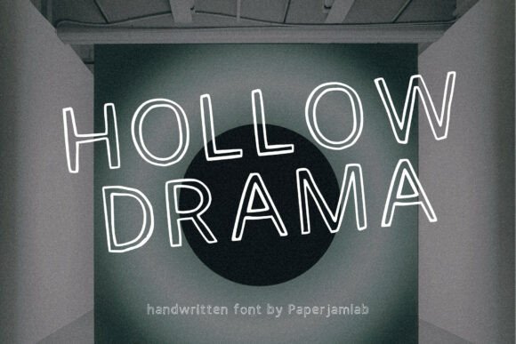 Hollow Drama Typeface: A Minimalist Display Font for Digital Design